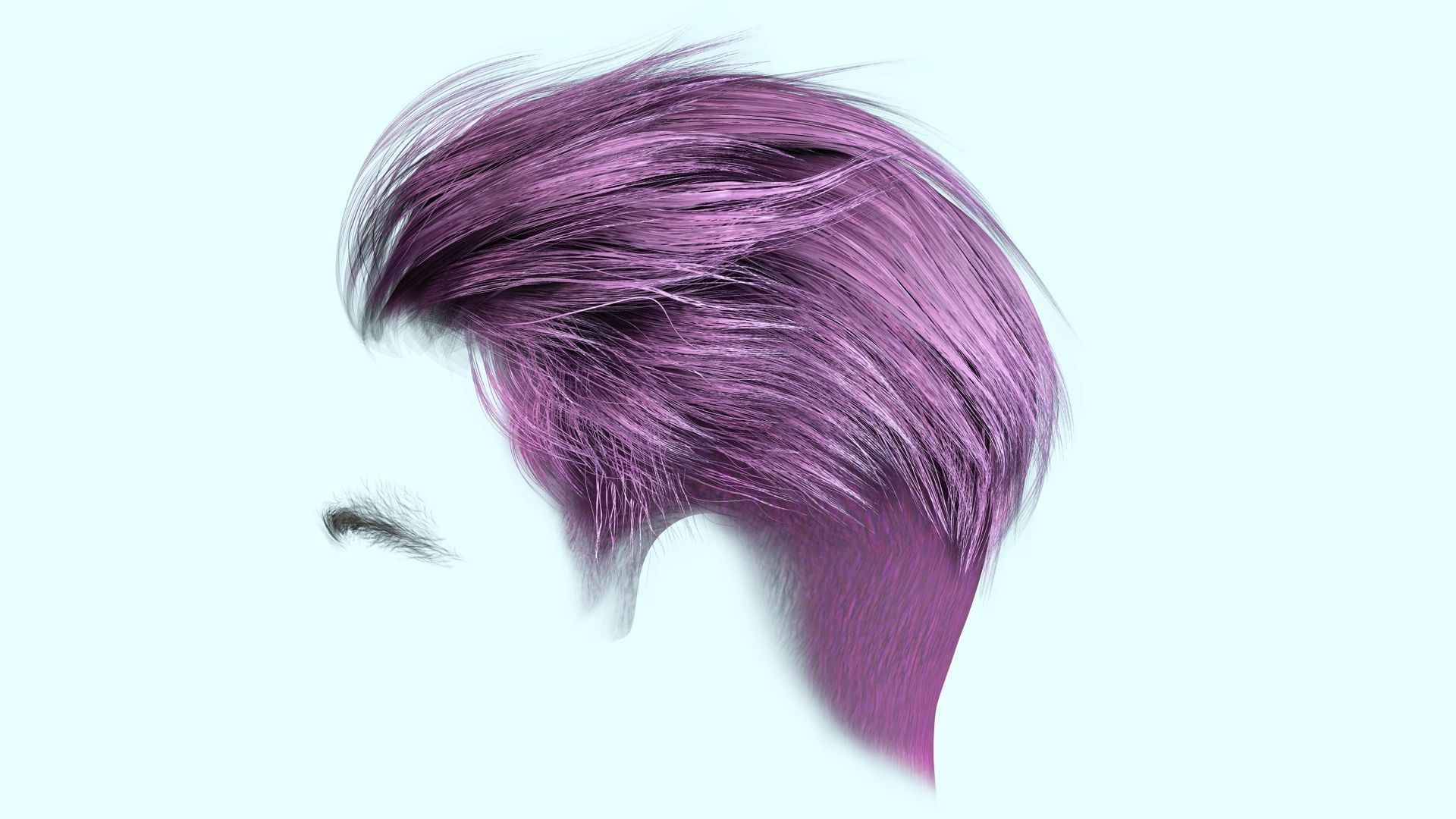 Realistic Male Hair - Slicked Back Style Low-Poly Low-poly 3D model_2