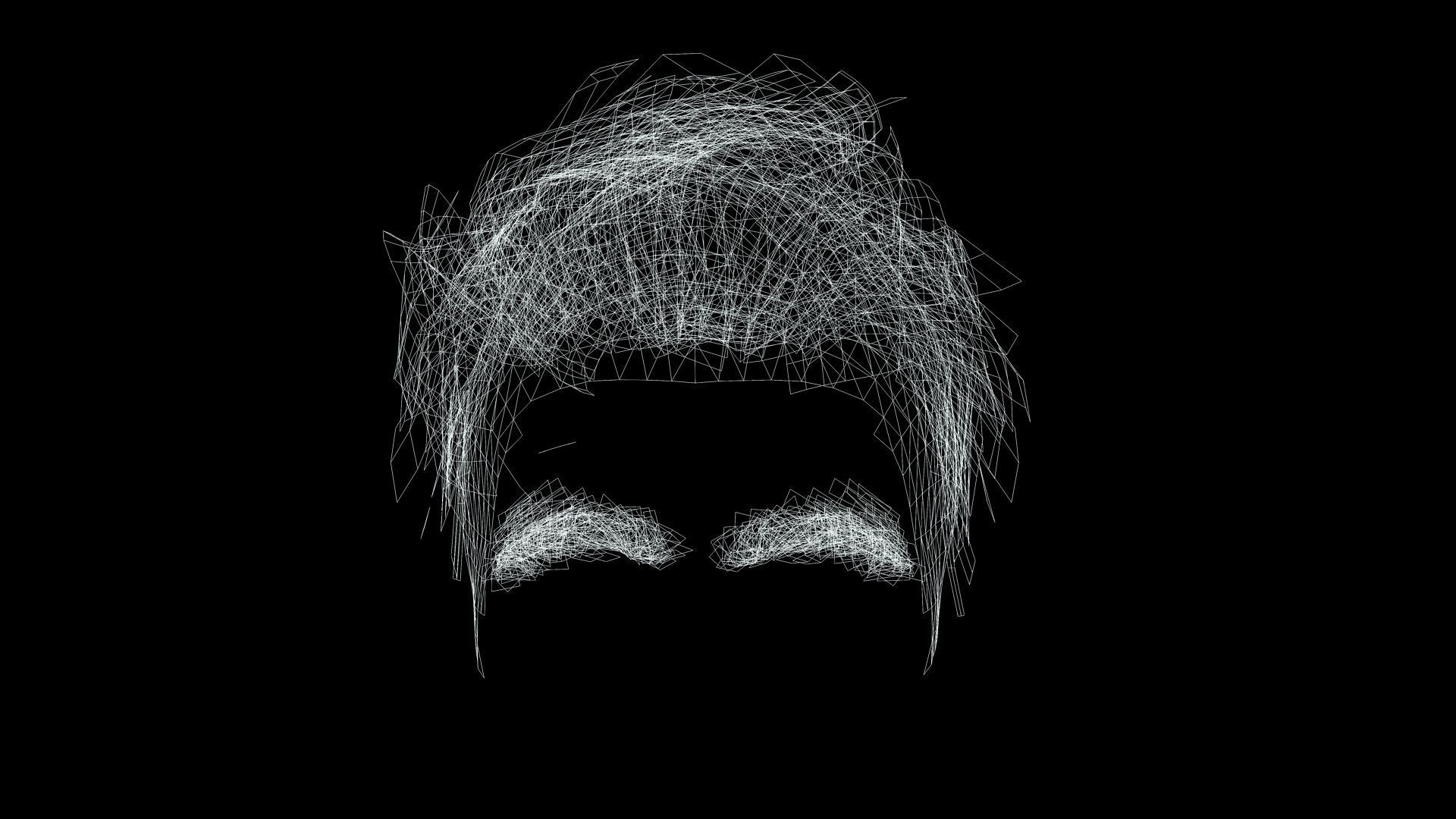 Realistic Male Hair - Slicked Back Style Low-Poly Low-poly 3D model_13