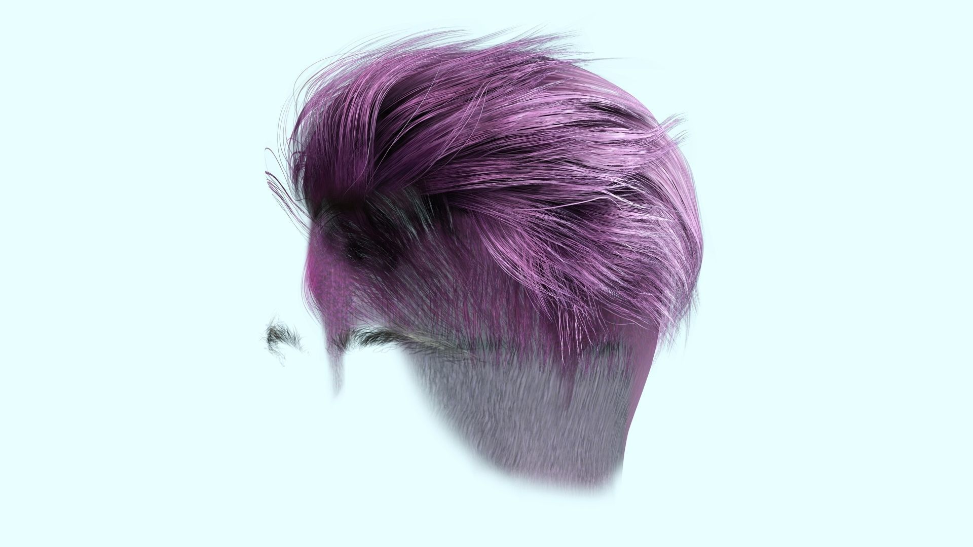 Realistic Male Hair - Slicked Back Style Low-Poly Low-poly 3D model_3