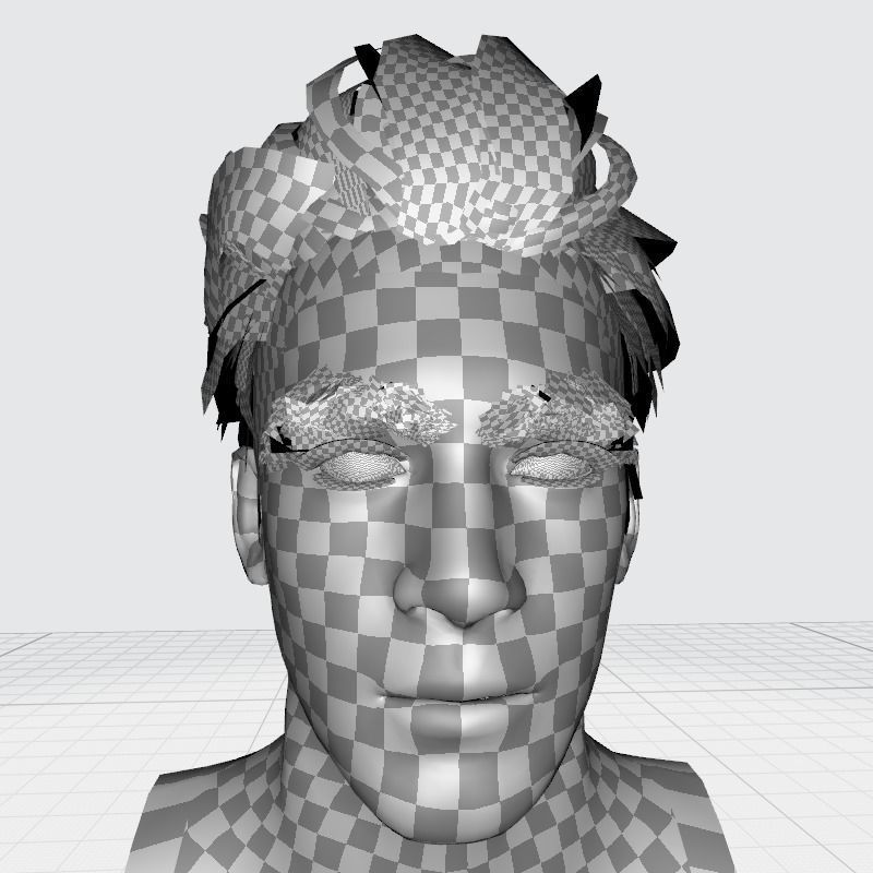 Realistic Male Hair - Slicked Back Style Low-Poly Low-poly 3D model_25