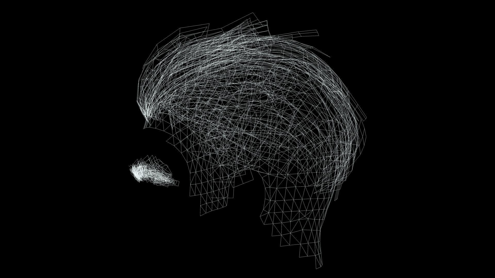 Realistic Male Hair - Slicked Back Style Low-Poly Low-poly 3D model_14