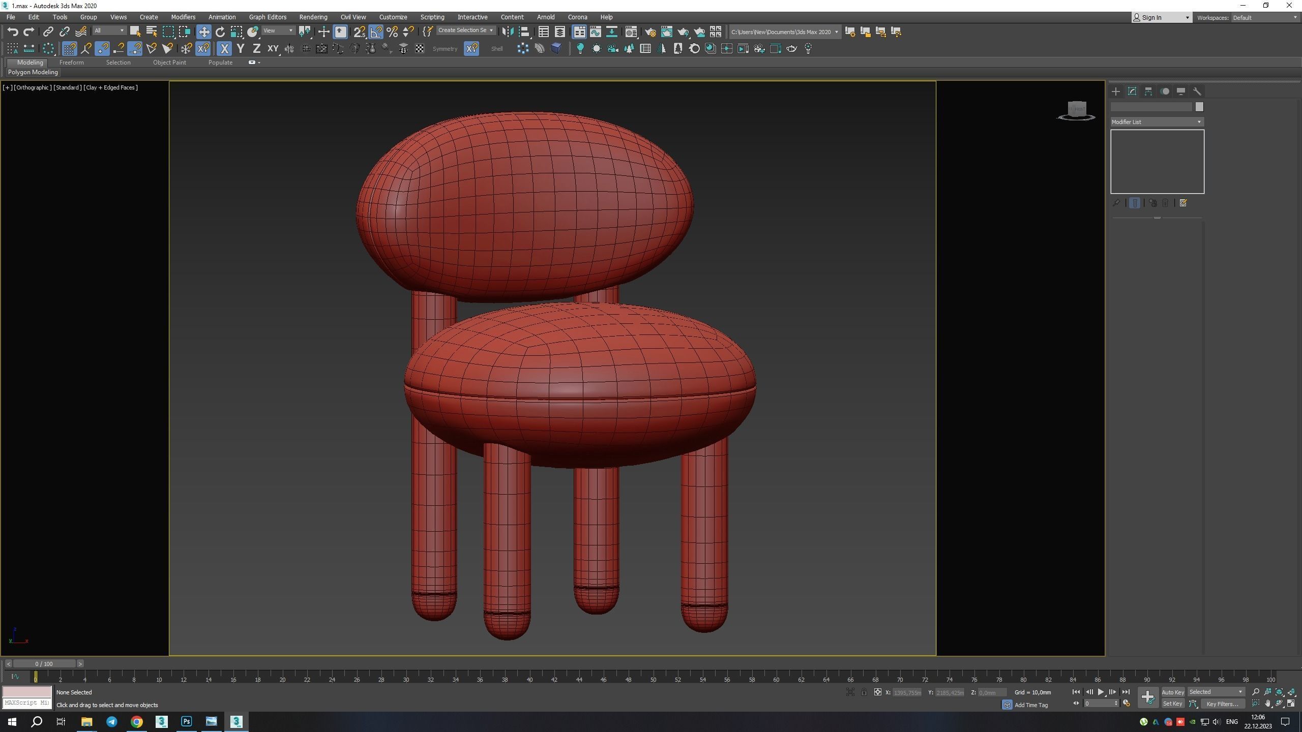 CHAIR FLOCK CS1 Low-poly 3D model_11