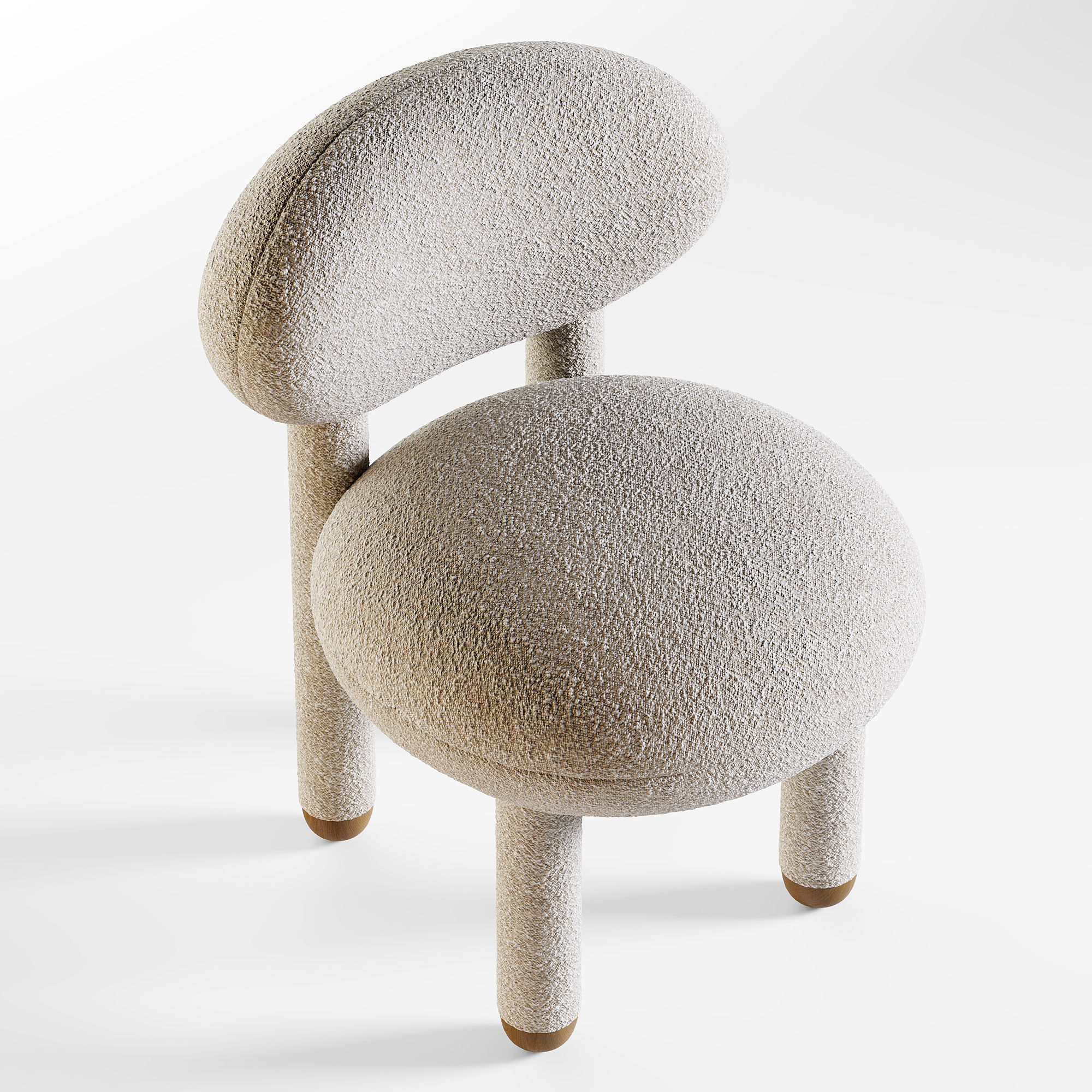 CHAIR FLOCK CS1 Low-poly 3D model_2