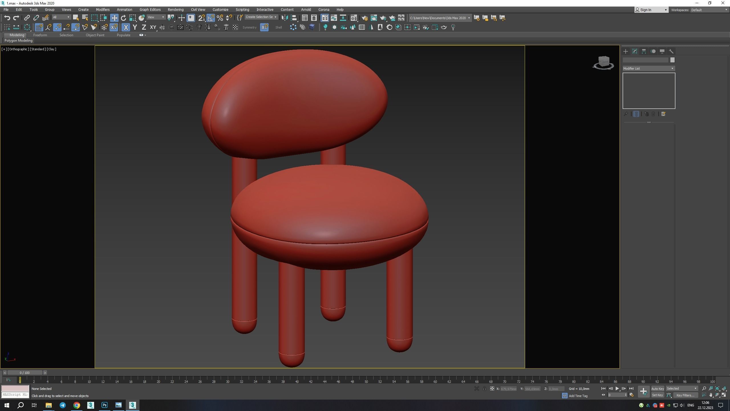 CHAIR FLOCK CS1 Low-poly 3D model_13