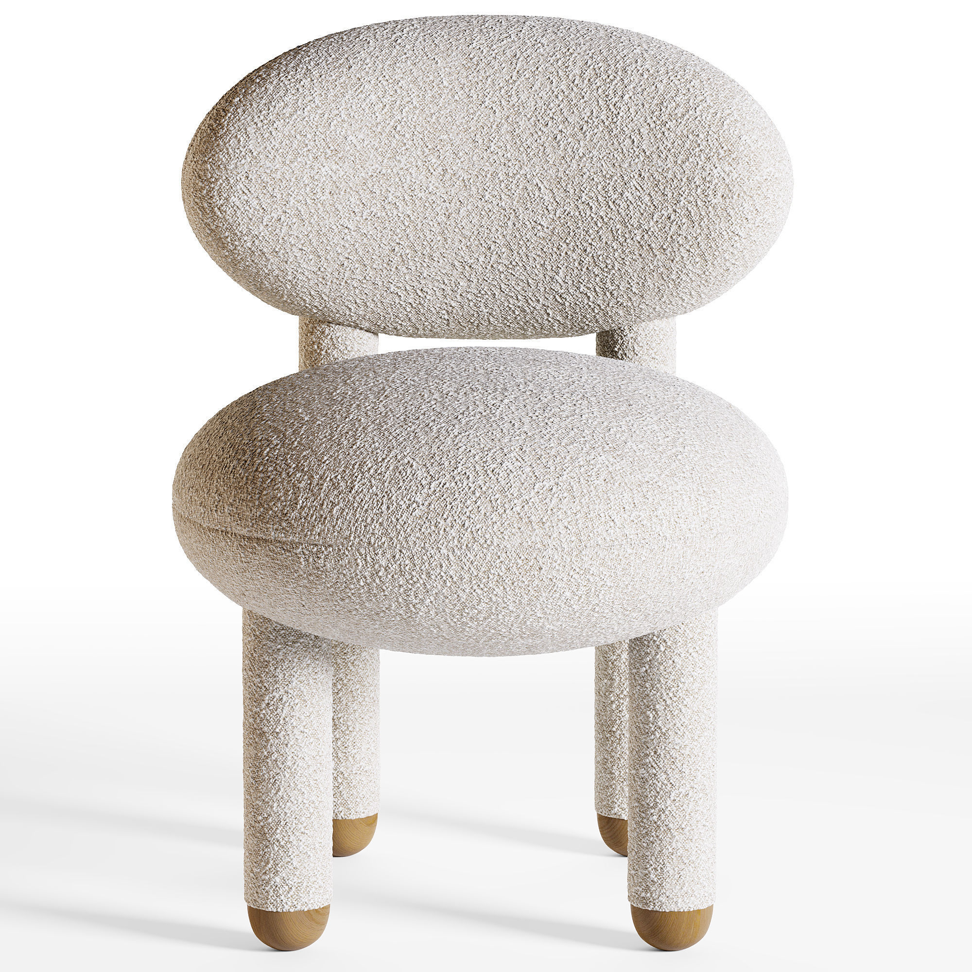 CHAIR FLOCK CS1 Low-poly 3D model_1