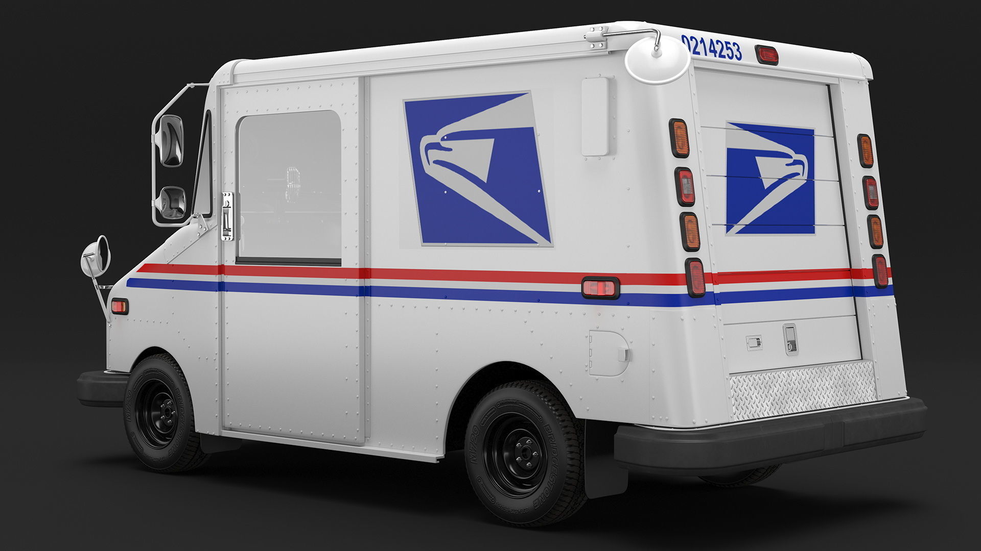 Grumman LLV USA Post Car Rigged 3D model_12