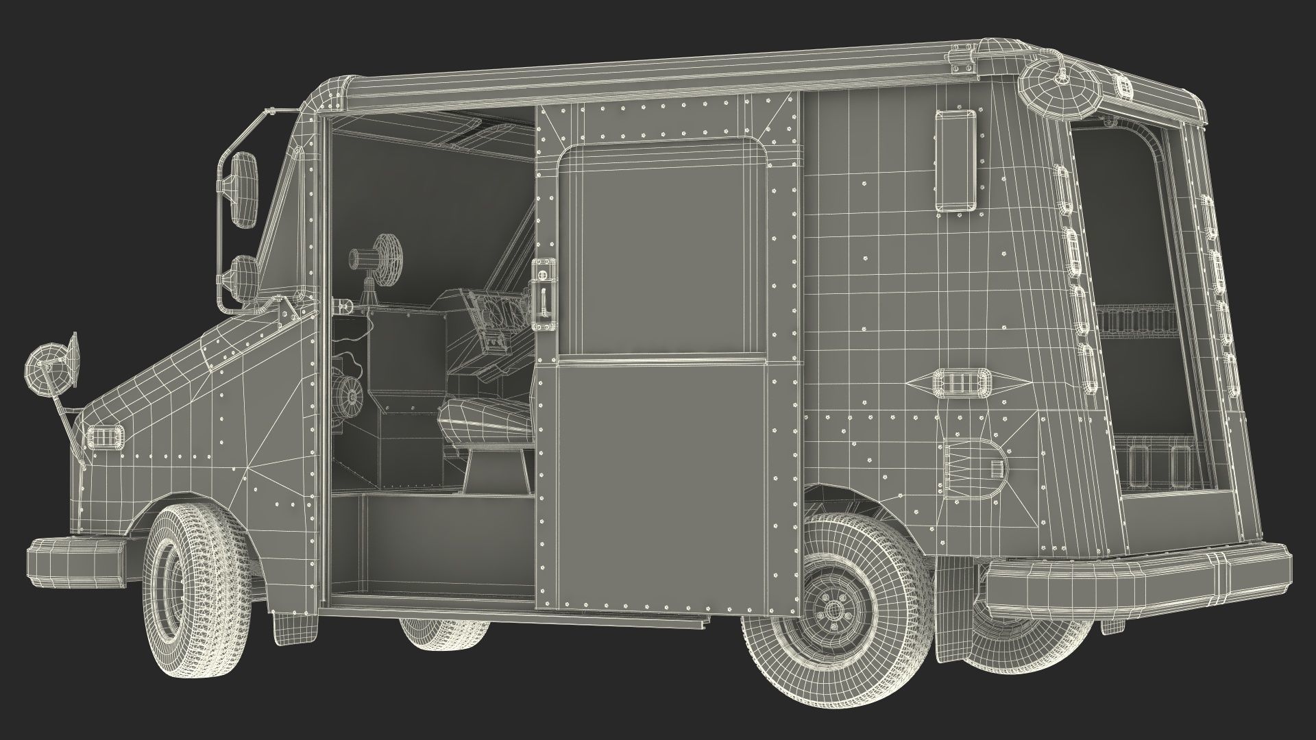 Grumman LLV USA Post Car Rigged 3D model_33
