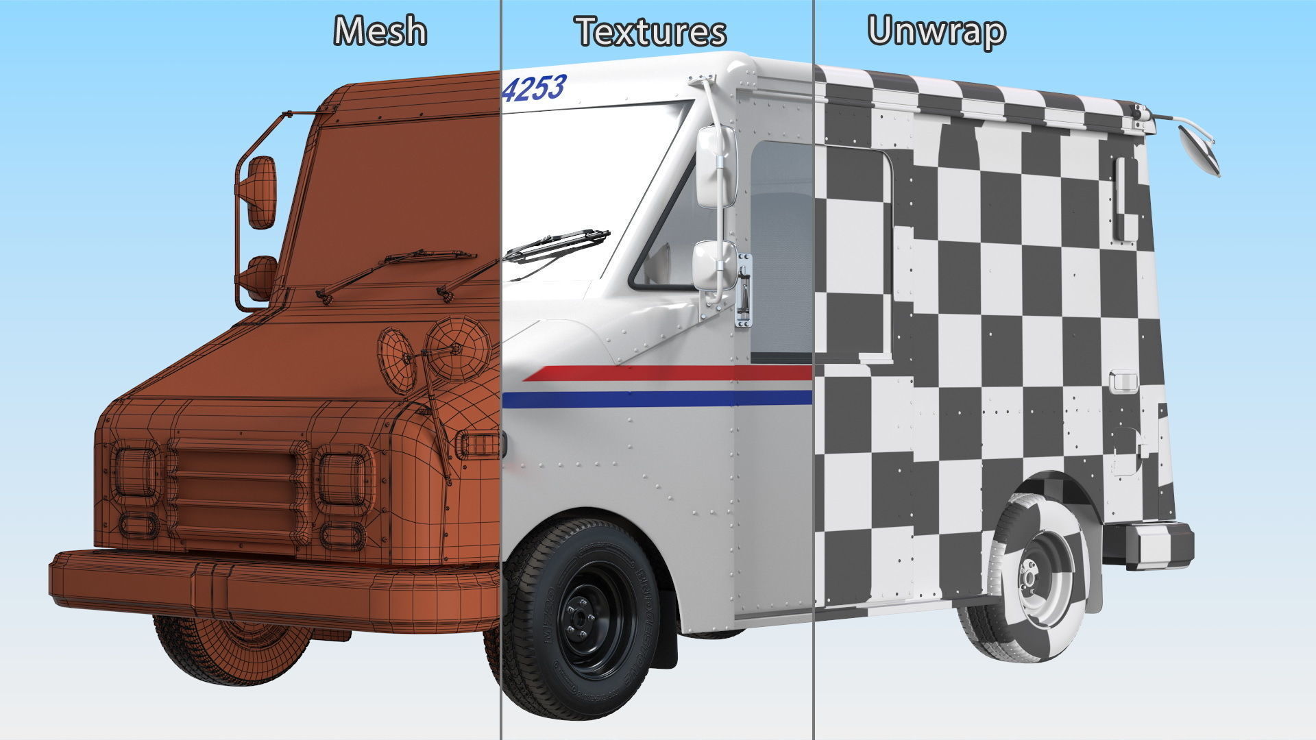 Grumman LLV USA Post Car Rigged 3D model_25