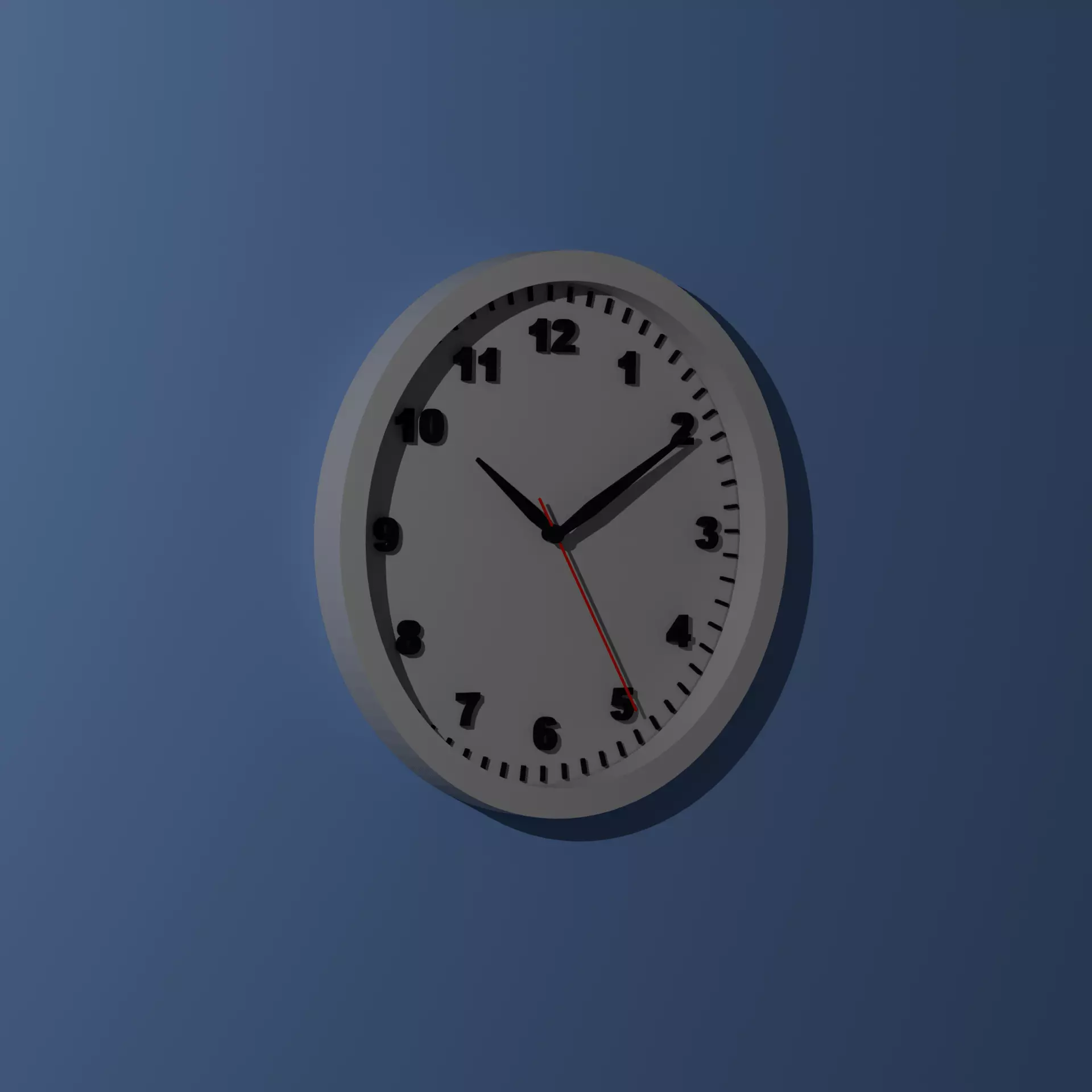 White Wall Clock Free 3D model