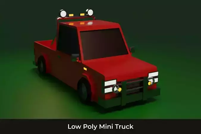 Low Poly Mini Truck Model