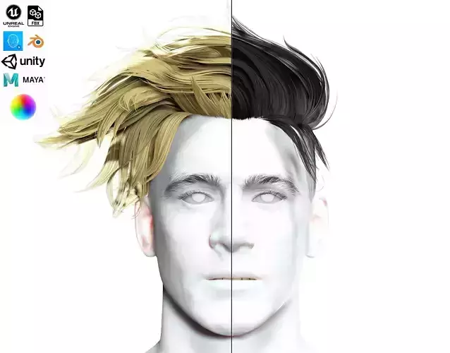 Realistic Male Hair - Taper Fade Style