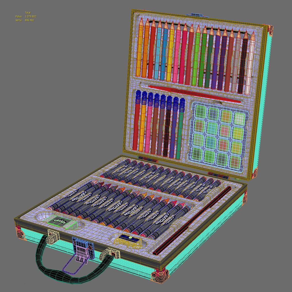 Artists Suitcase Gift Set 3D model_8
