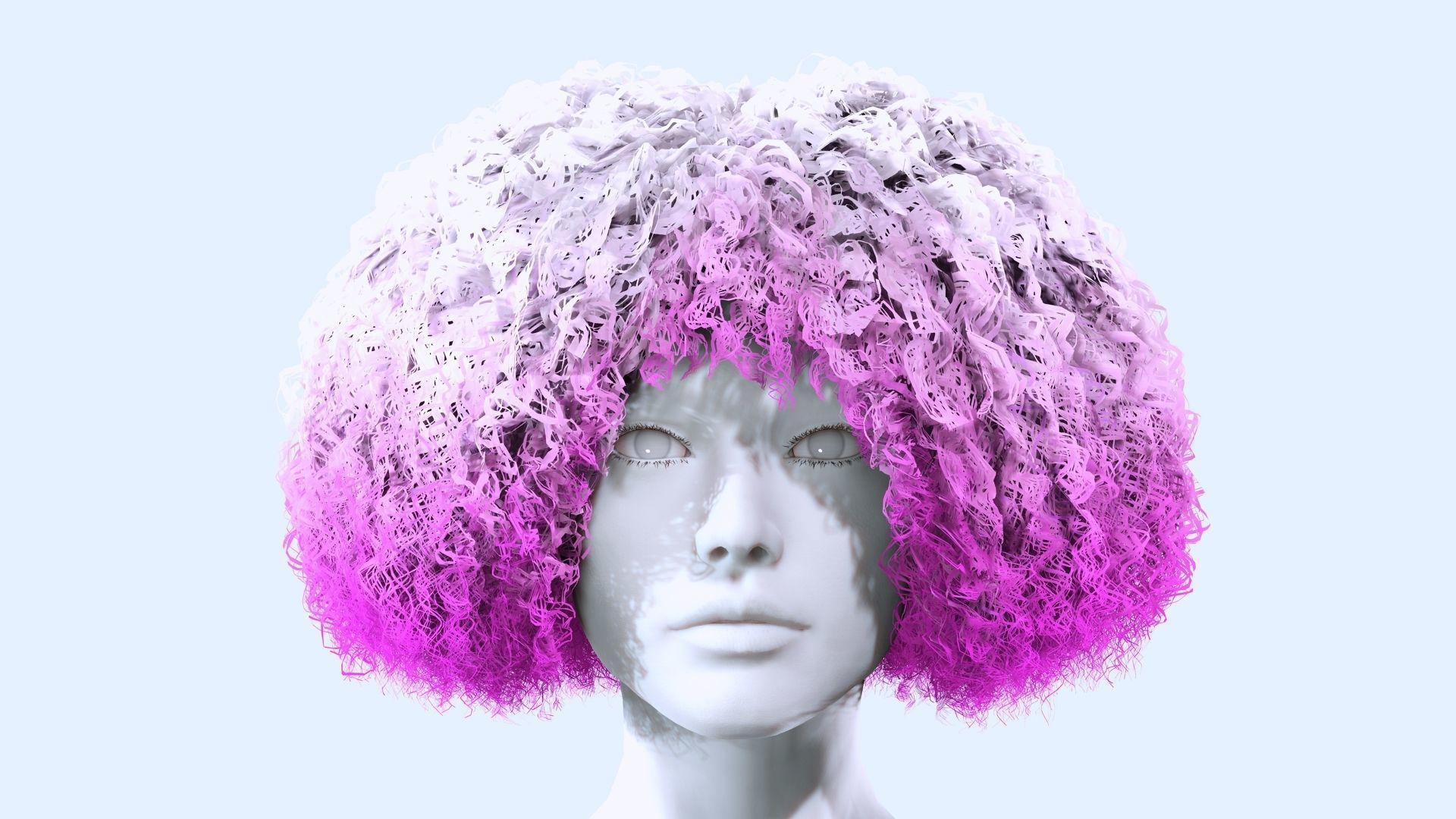 Realistic Female Hair - Kinky Curly Low-Poly Low-poly 3D model_10