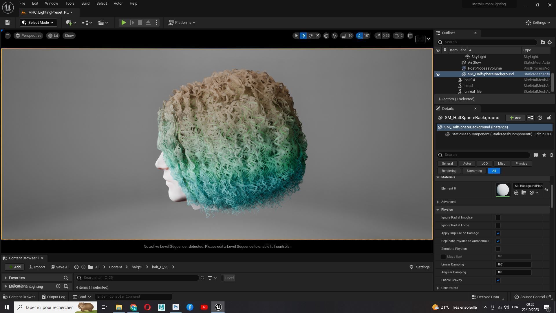 Realistic Female Hair - Kinky Curly Low-Poly Low-poly 3D model_23