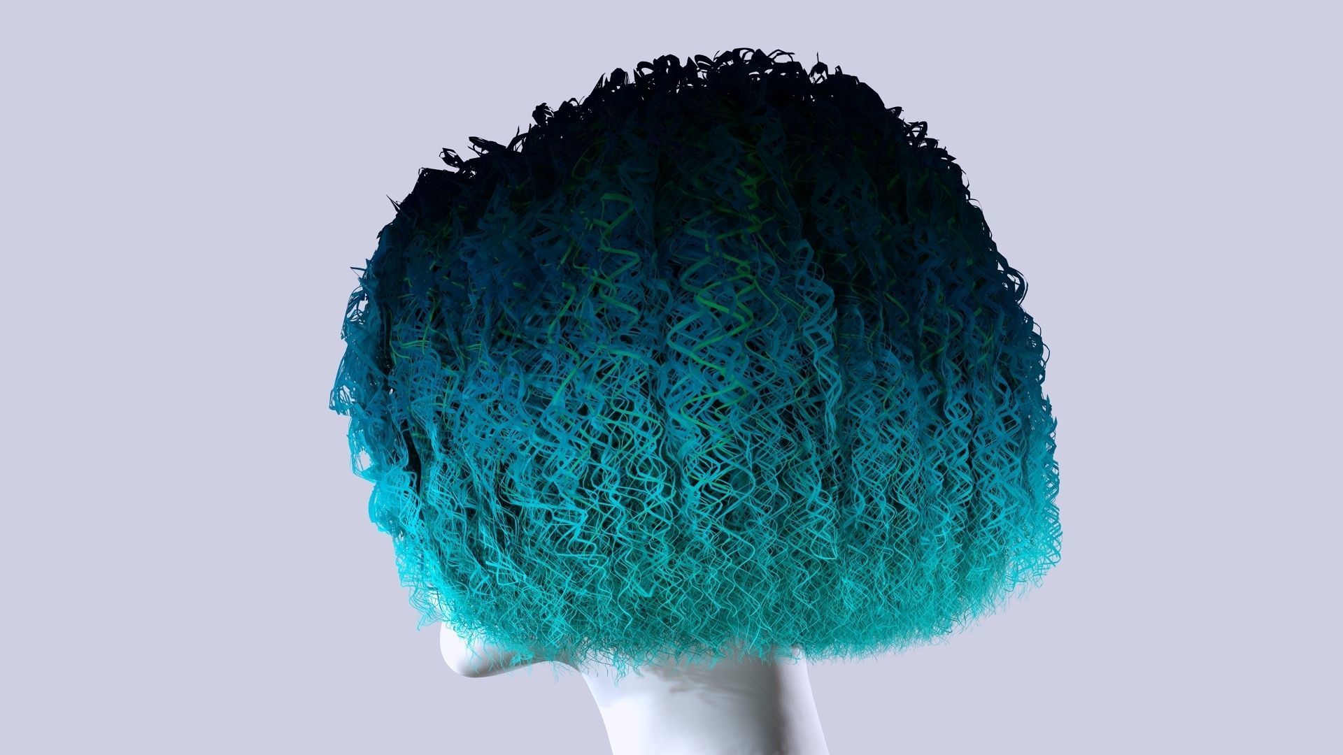 Realistic Female Hair - Kinky Curly Low-Poly Low-poly 3D model_5