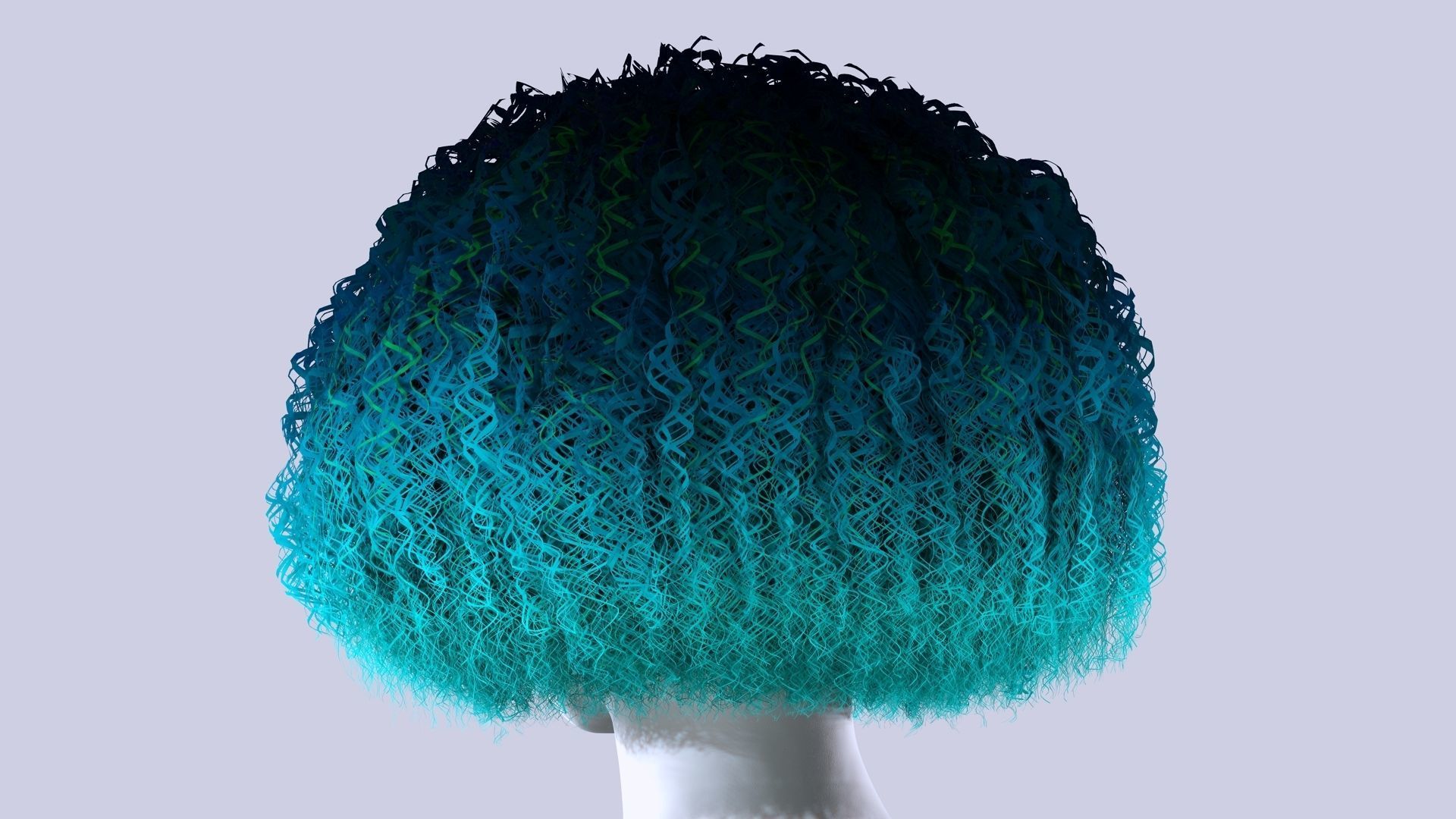 Realistic Female Hair - Kinky Curly Low-Poly Low-poly 3D model_6