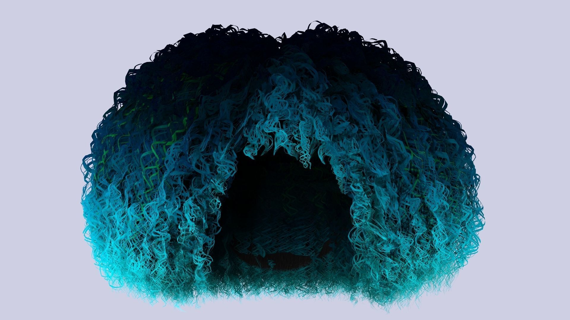 Realistic Female Hair - Kinky Curly Low-Poly Low-poly 3D model_13