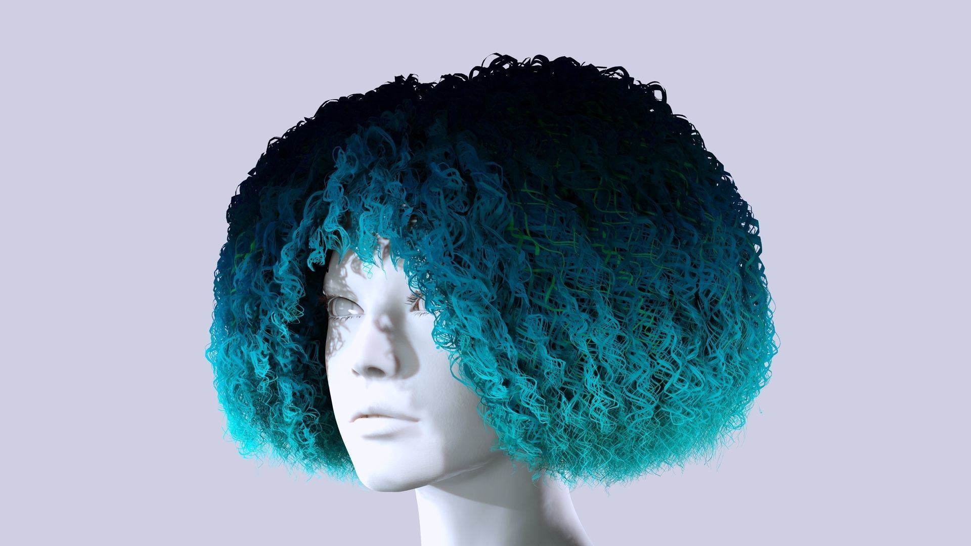 Realistic Female Hair - Kinky Curly Low-Poly Low-poly 3D model_3