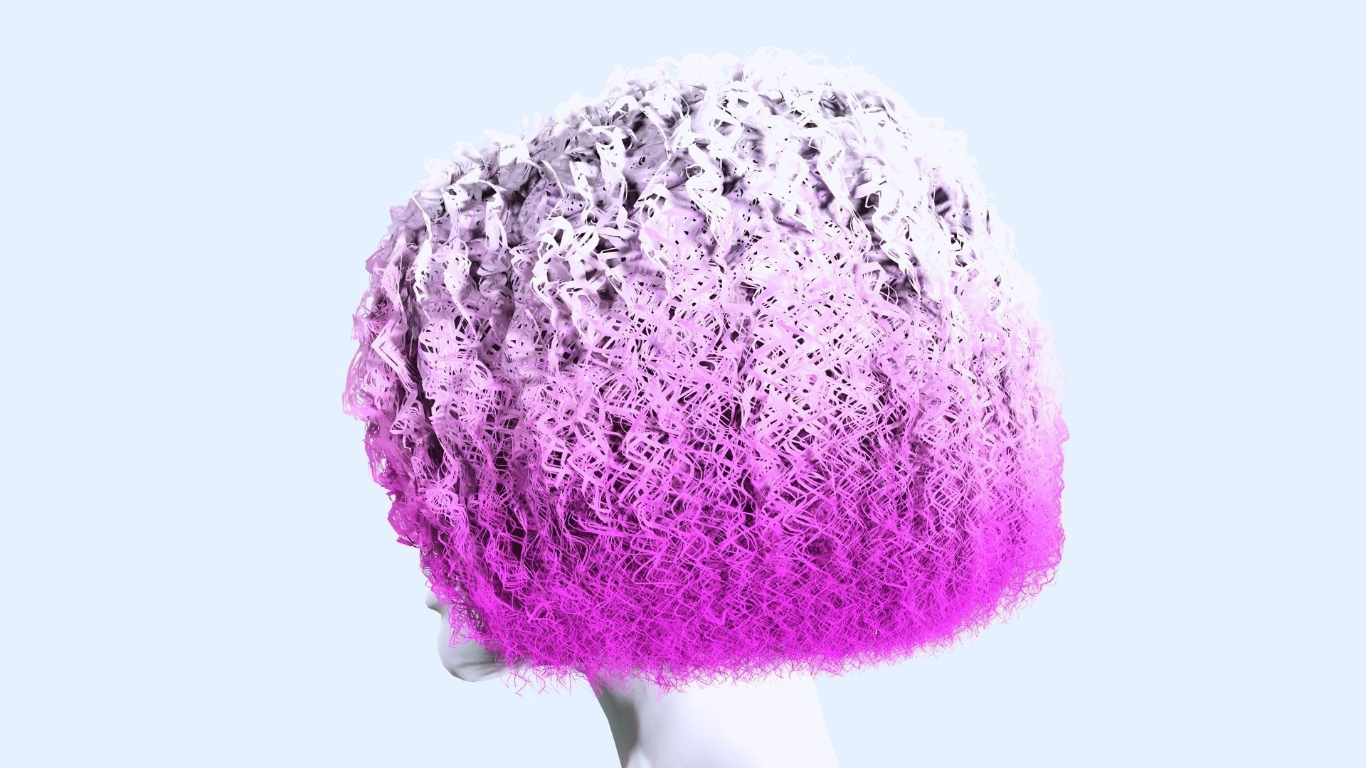 Realistic Female Hair - Kinky Curly Low-Poly Low-poly 3D model_11