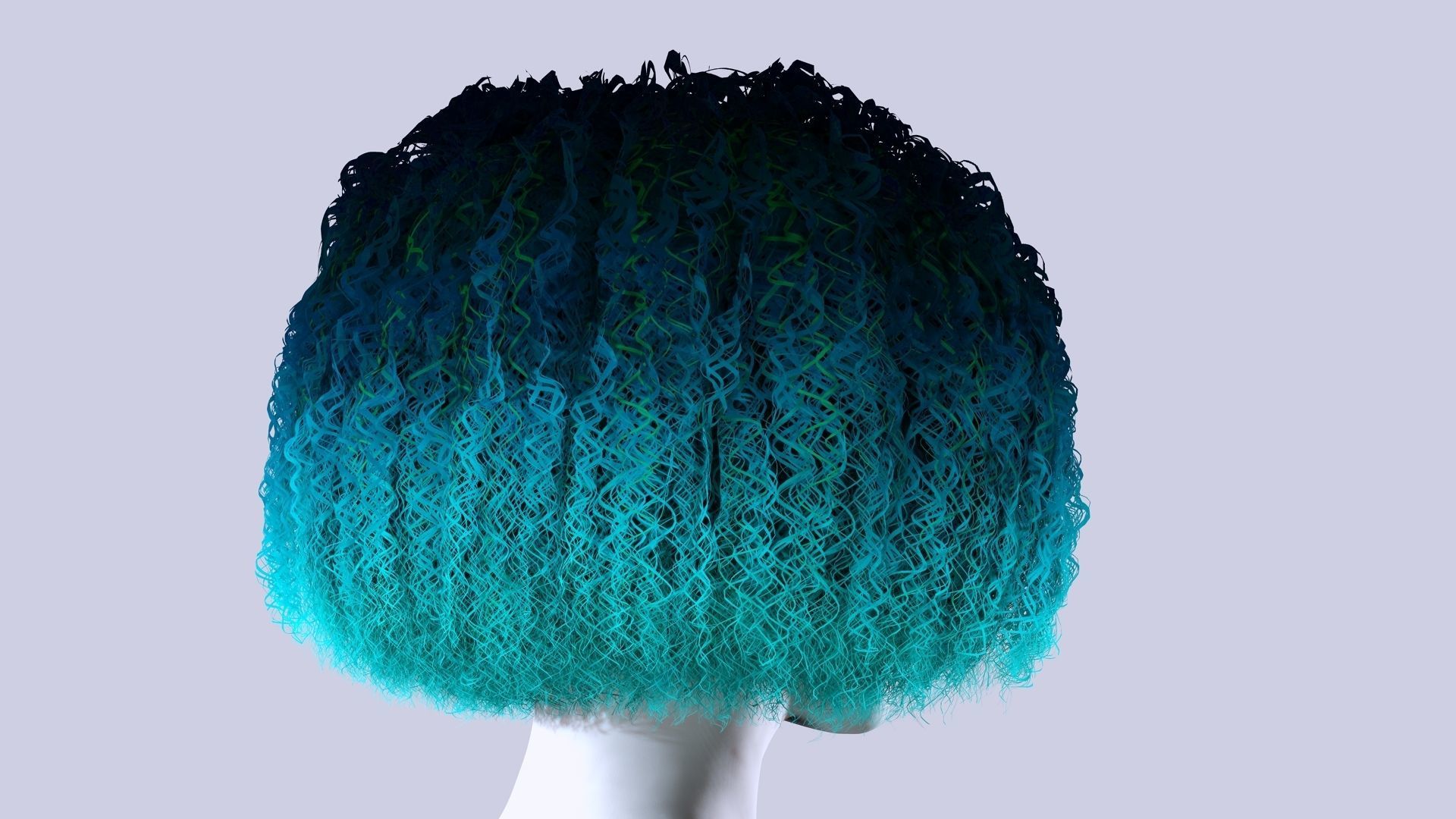 Realistic Female Hair - Kinky Curly Low-Poly Low-poly 3D model_7