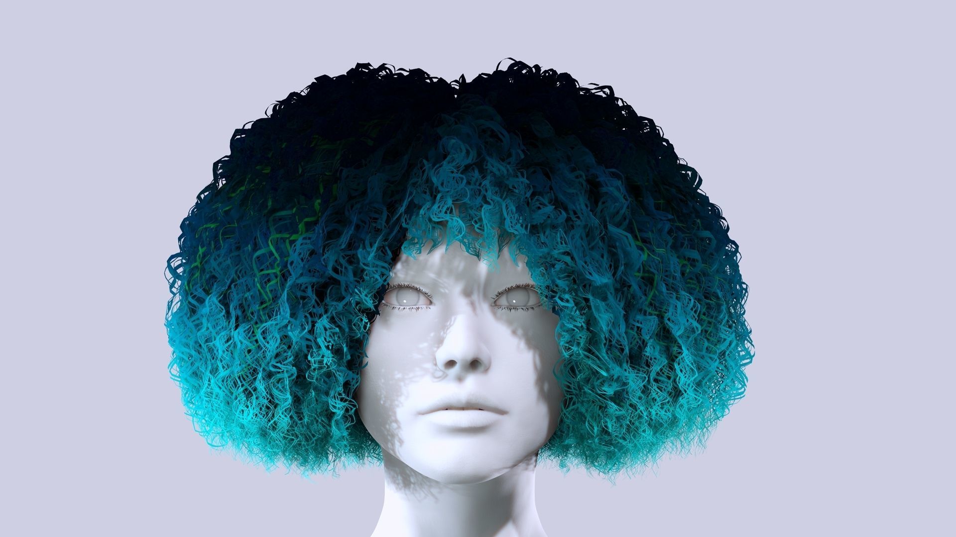 Realistic Female Hair - Kinky Curly Low-Poly Low-poly 3D model_2
