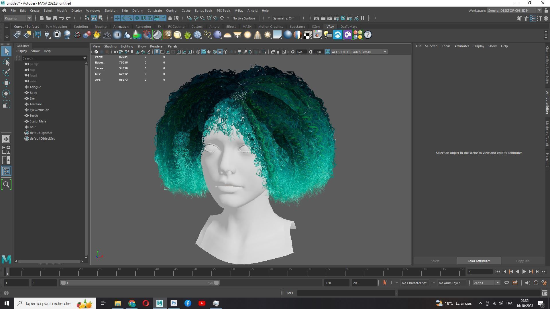 Realistic Female Hair - Kinky Curly Low-Poly Low-poly 3D model_17
