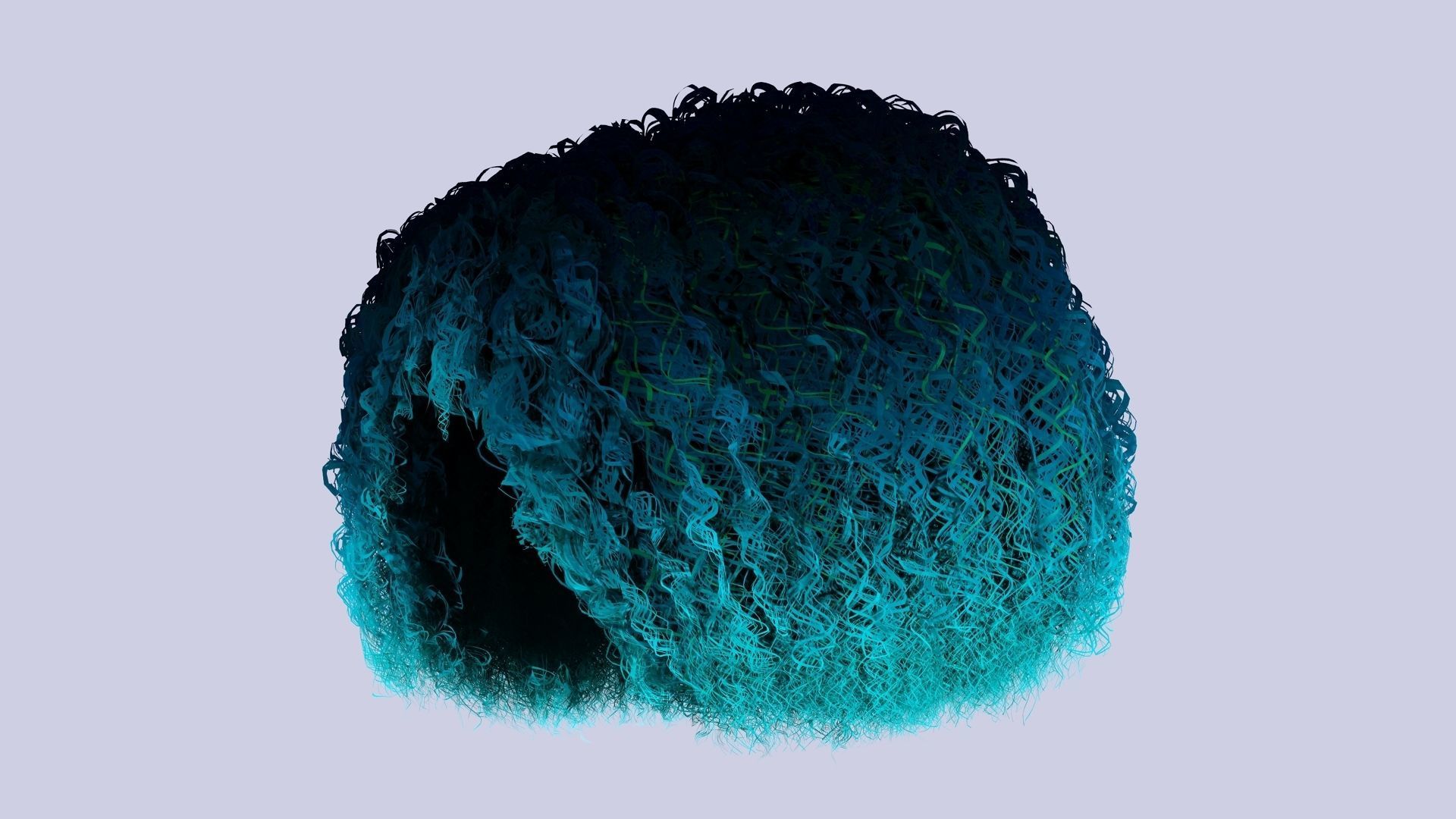 Realistic Female Hair - Kinky Curly Low-Poly Low-poly 3D model_12