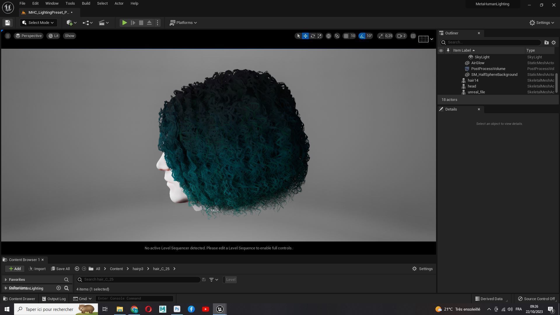 Realistic Female Hair - Kinky Curly Low-Poly Low-poly 3D model_22