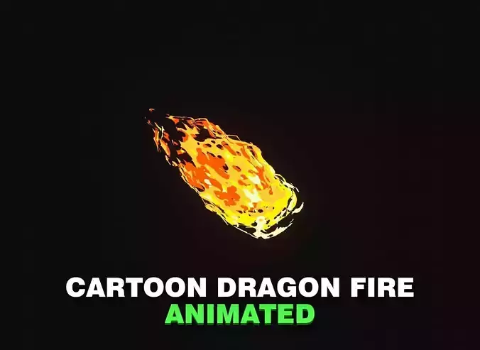 Cartoon Dragon Fire Low-poly 3D model