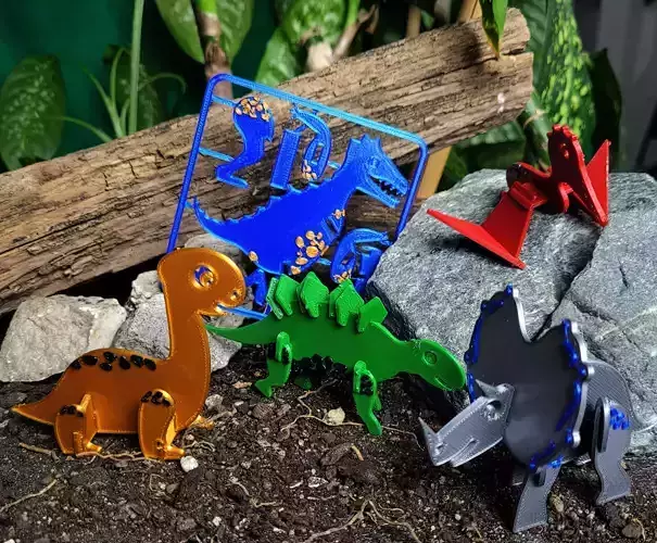 Dinosaurs Kit Cards Free 3D model