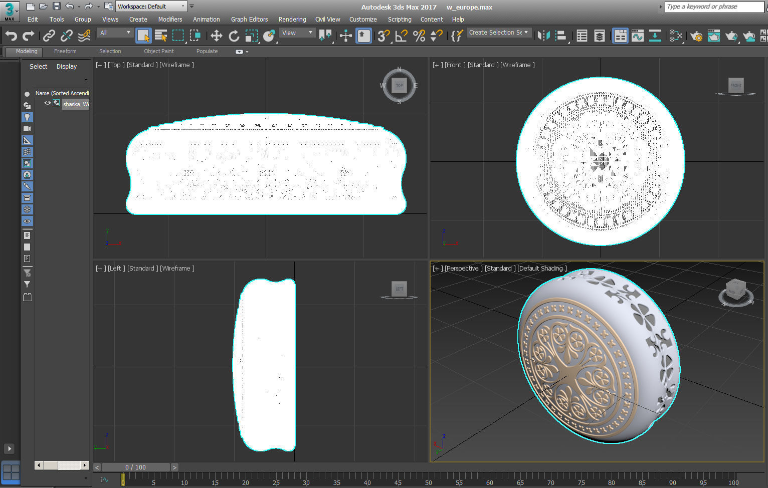 Chips Backgammon Checkers Europe pattern medieval style  3D print model_4