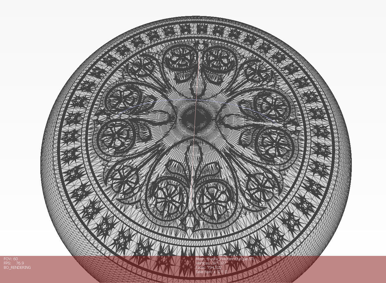 Chips Backgammon Checkers Europe pattern medieval style  3D print model_12