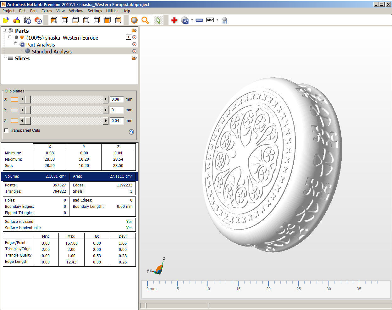 Chips Backgammon Checkers Europe pattern medieval style  3D print model_3