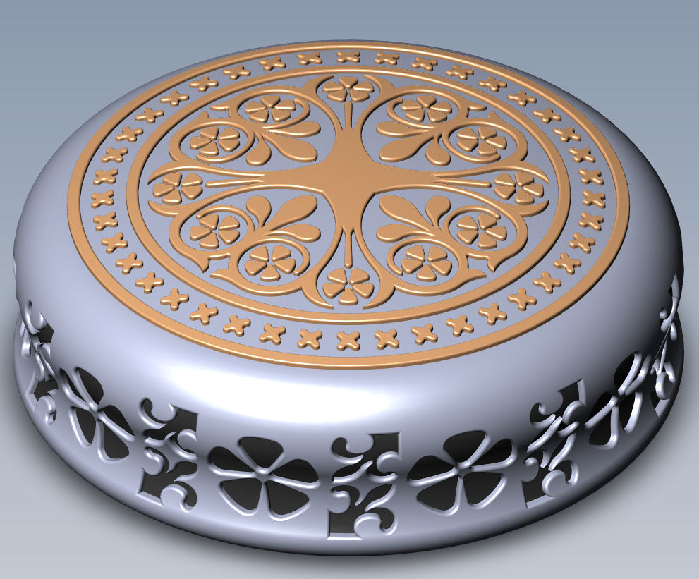 Chips Backgammon Checkers Europe pattern medieval style  3D print model_5