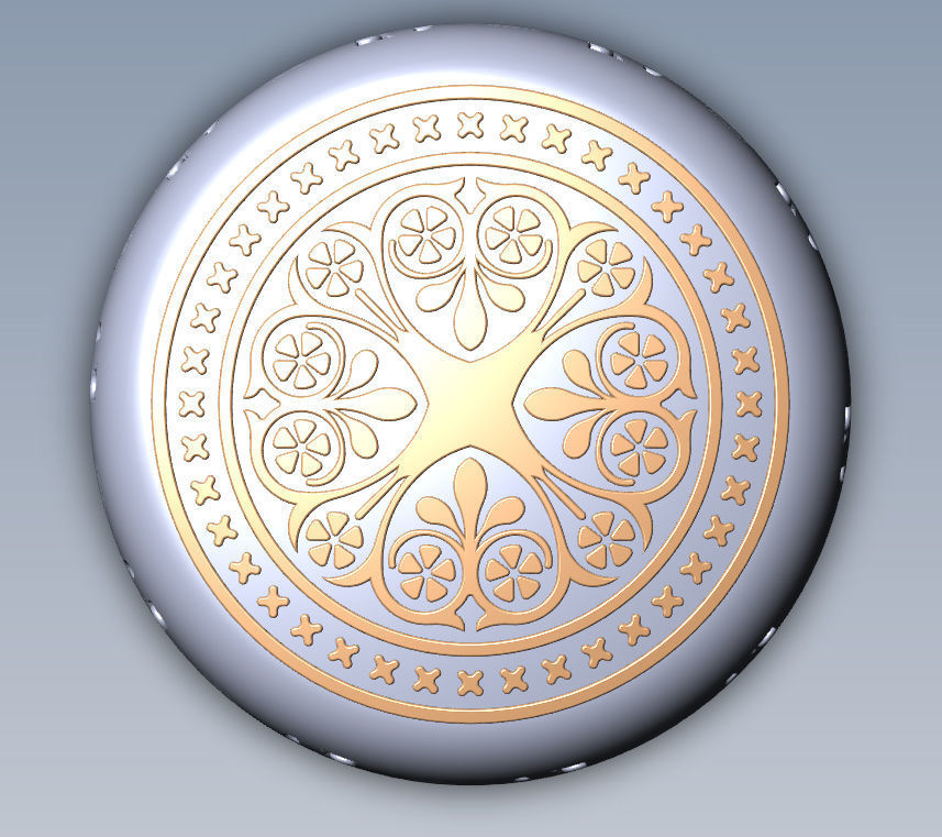 Chips Backgammon Checkers Europe pattern medieval style  3D print model_6