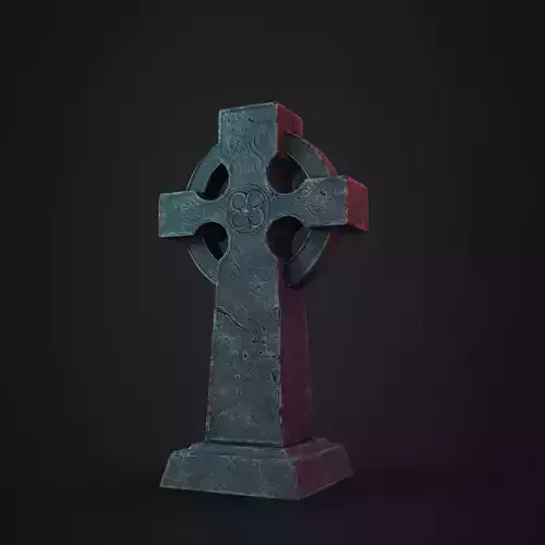 low poly Gravestone game ready 3d model