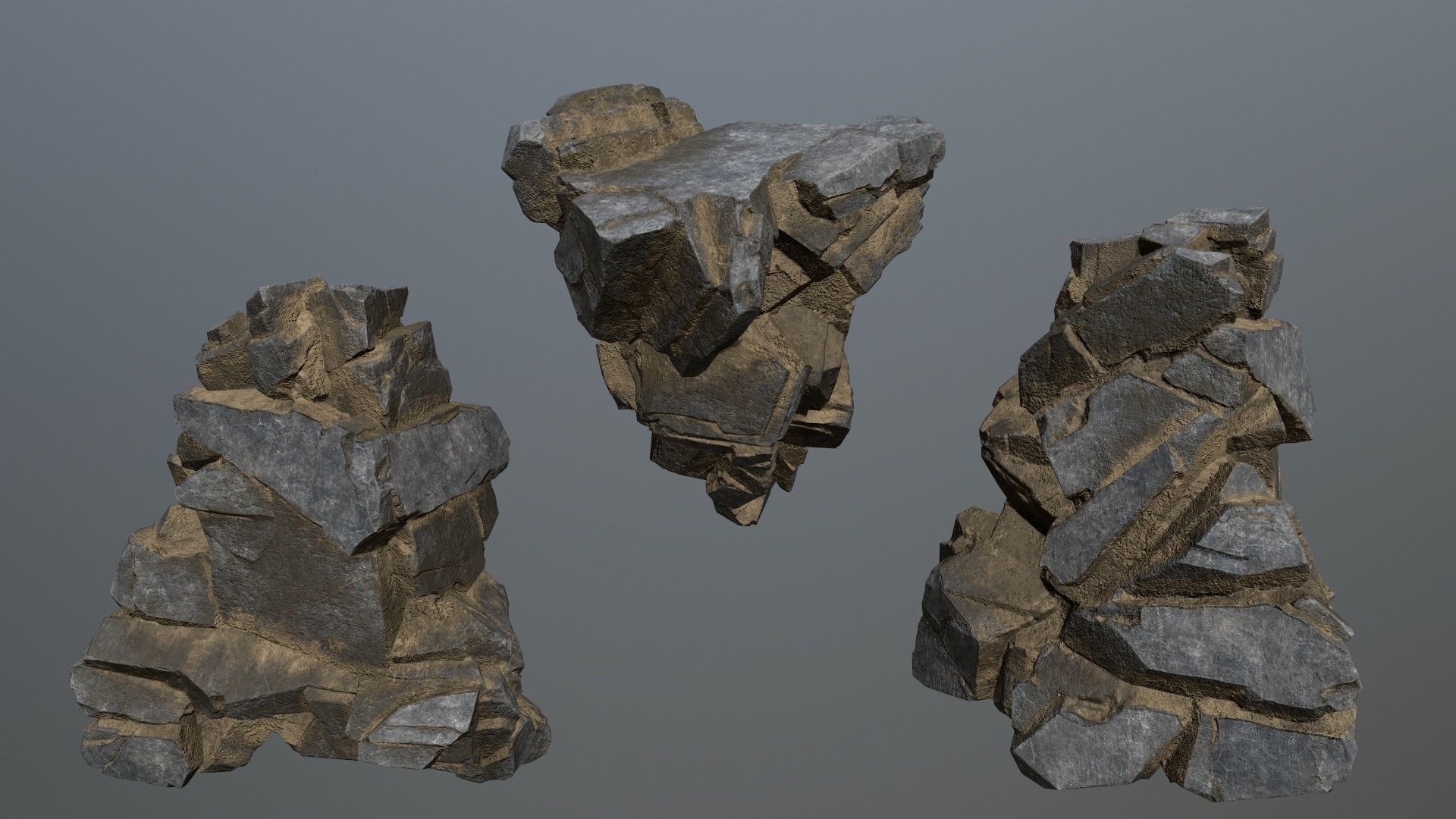 cliff rocks  Low-poly 3D model_11