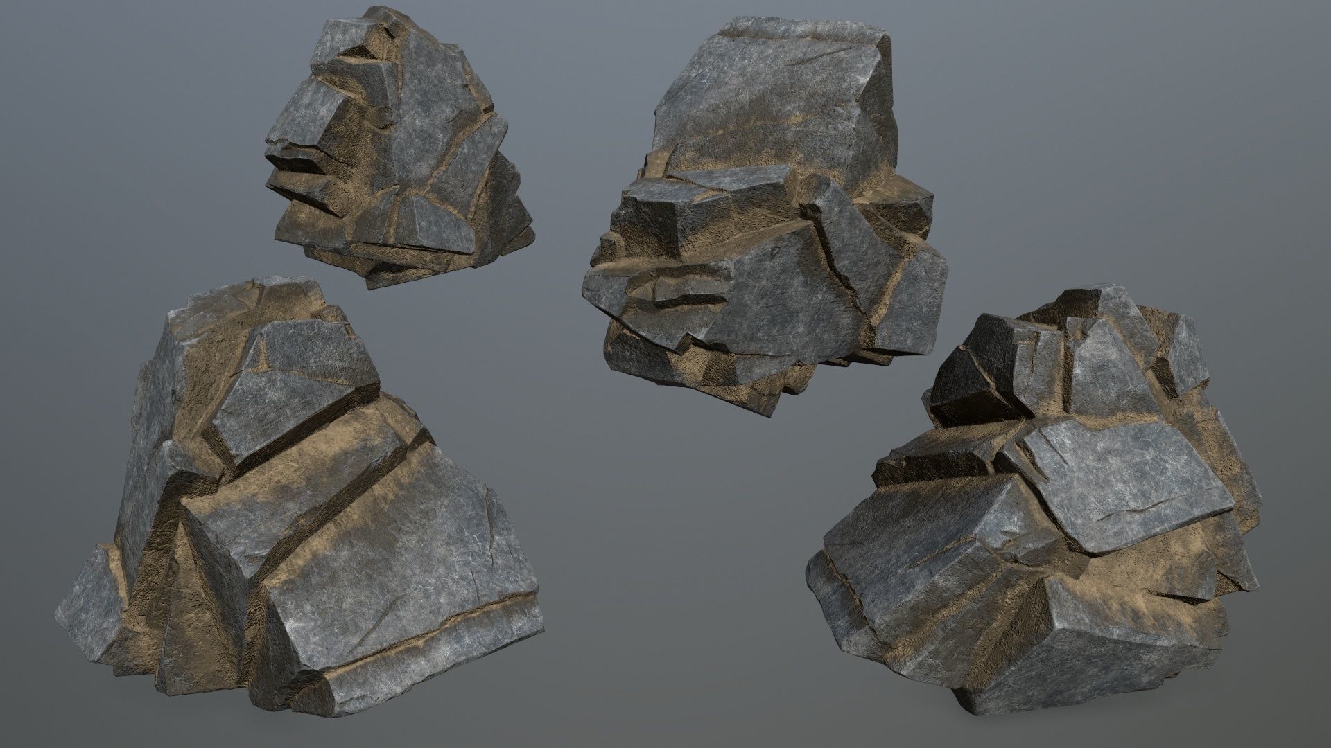 cliff rocks  Low-poly 3D model_15