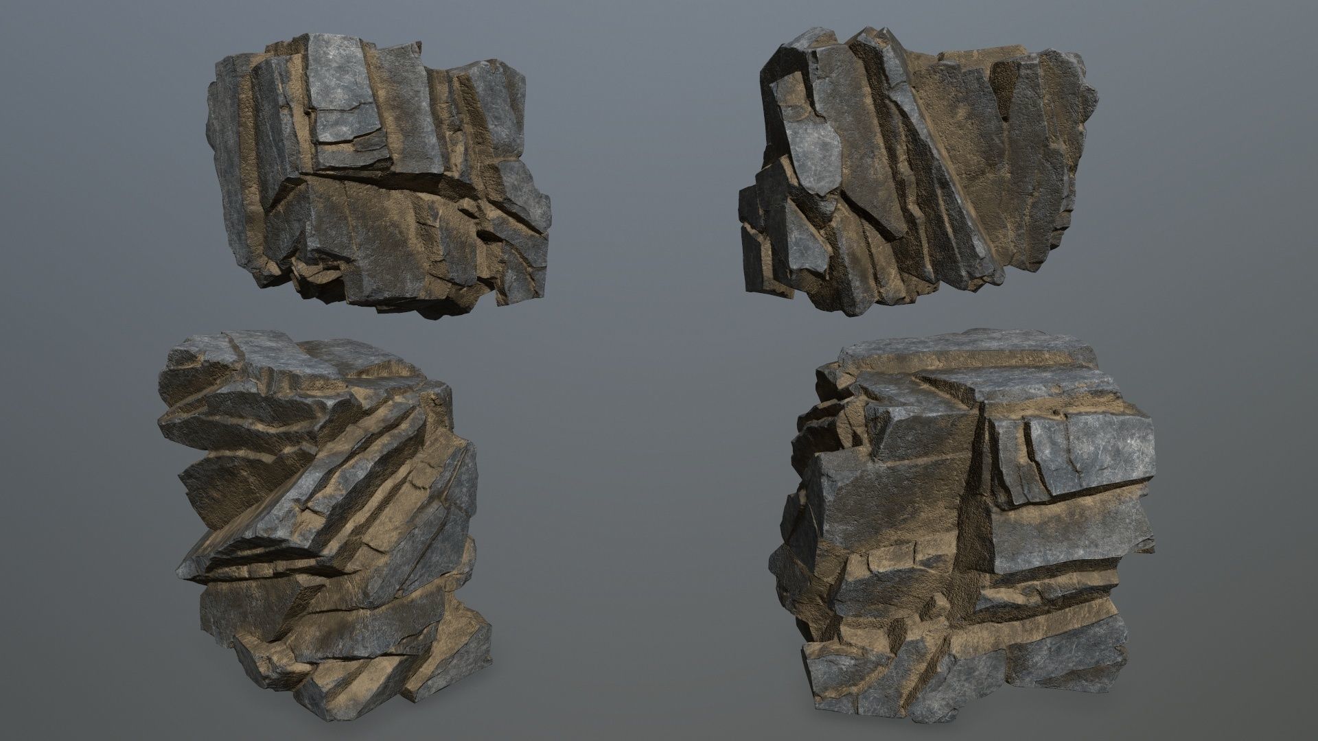 cliff rocks  Low-poly 3D model_9