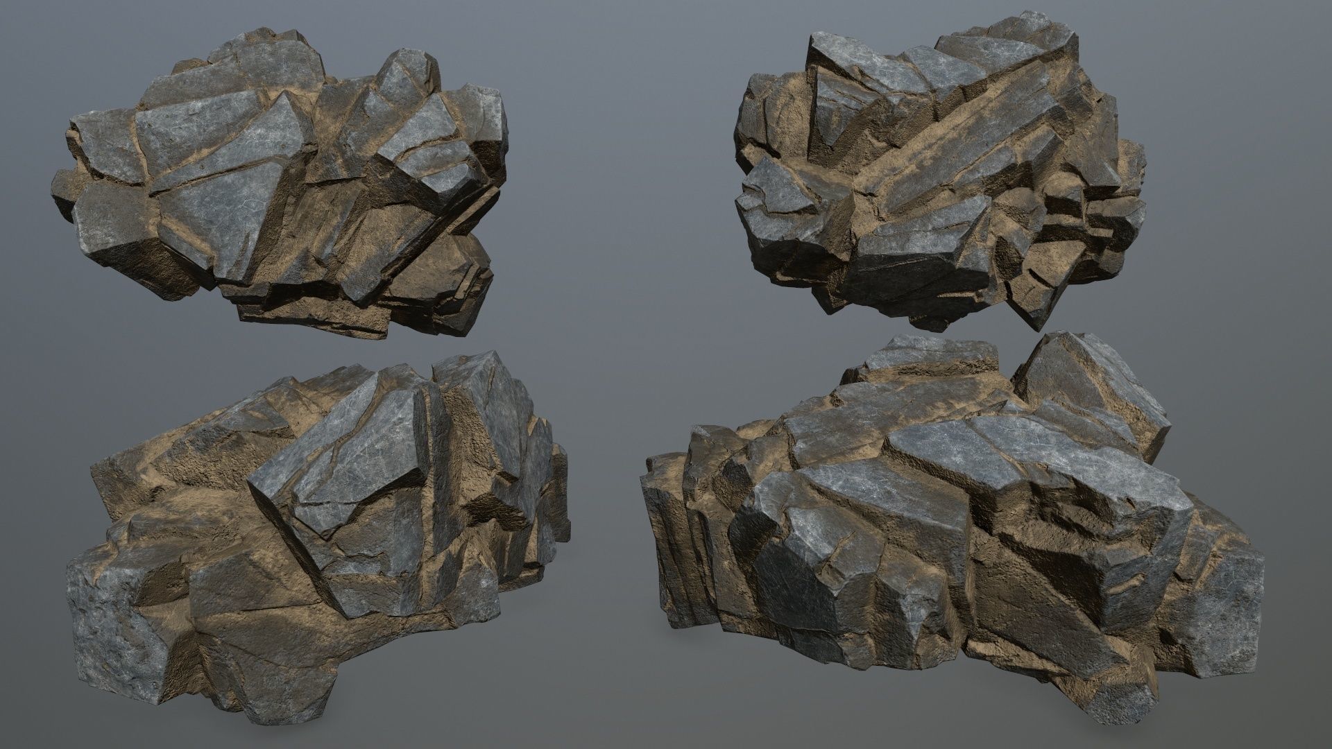 cliff rocks  Low-poly 3D model_10