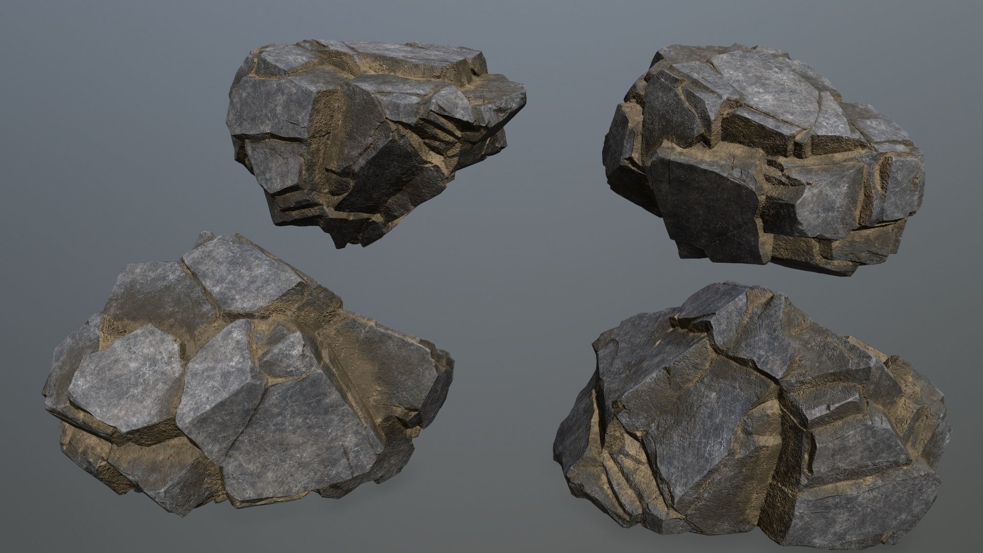 cliff rocks  Low-poly 3D model_12
