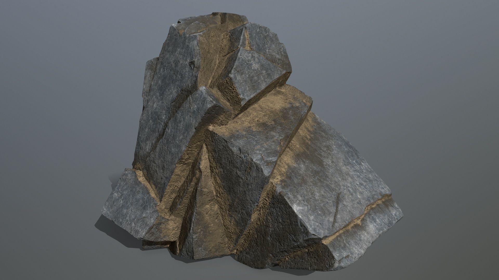 cliff rocks  Low-poly 3D model_8