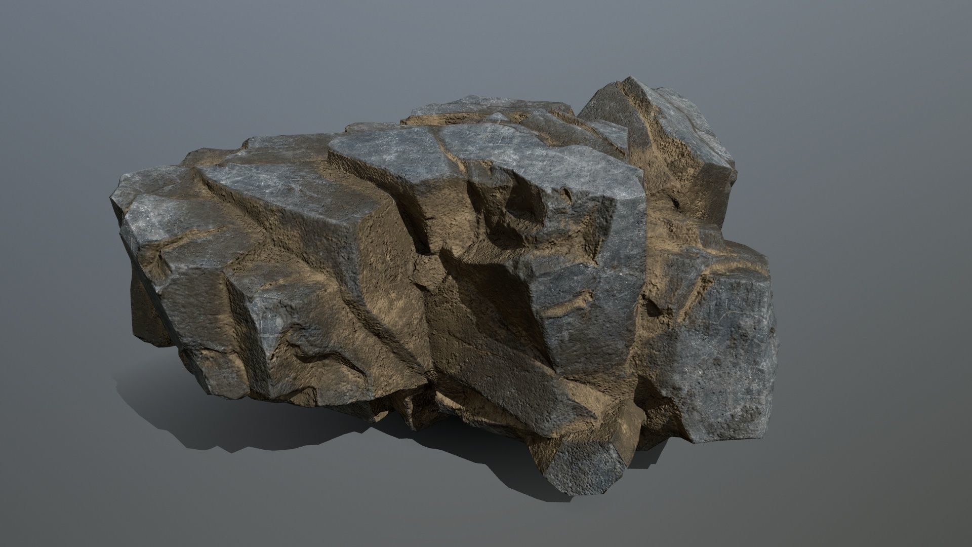 cliff rocks  Low-poly 3D model_3