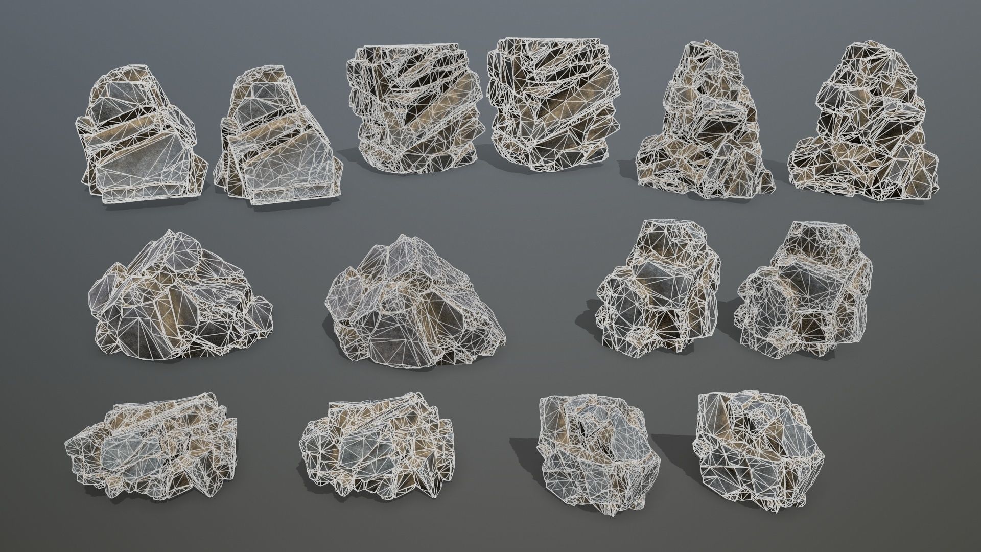 cliff rocks  Low-poly 3D model_17