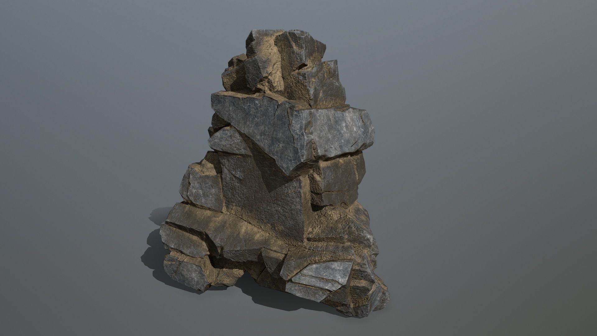 cliff rocks  Low-poly 3D model_4