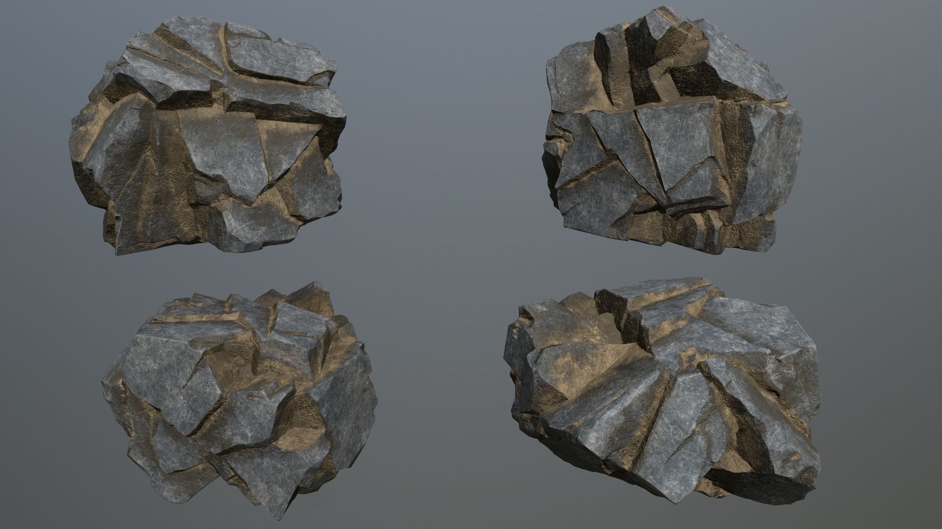 cliff rocks  Low-poly 3D model_13