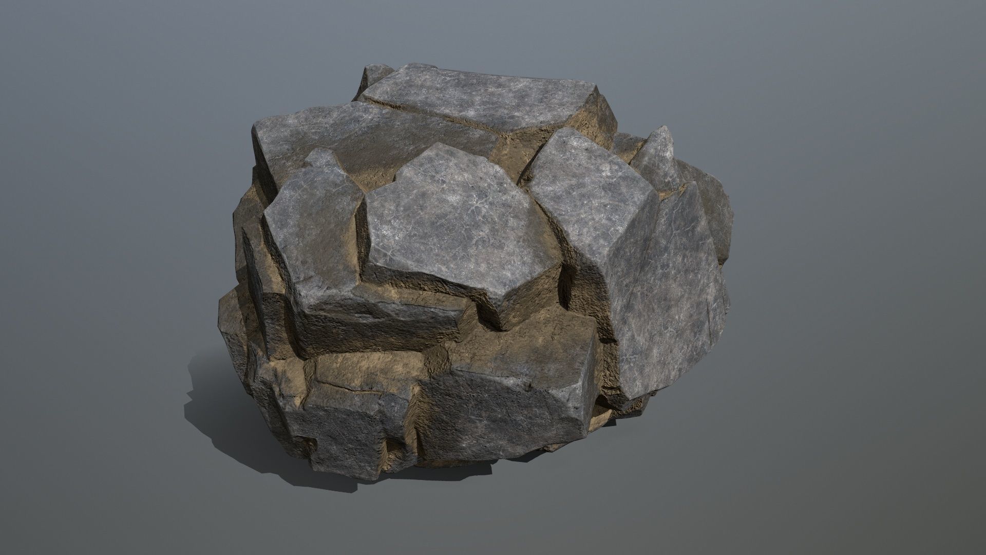 cliff rocks  Low-poly 3D model_5