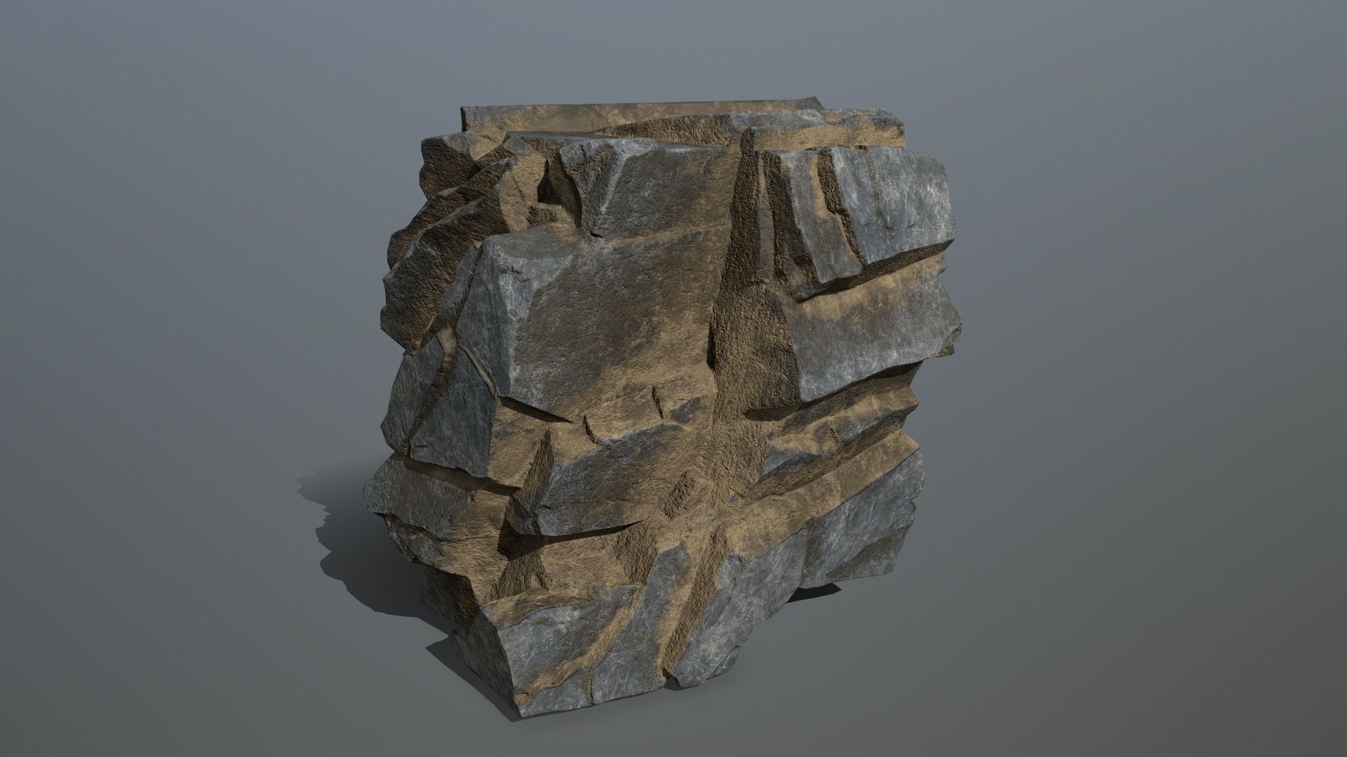 cliff rocks  Low-poly 3D model_2