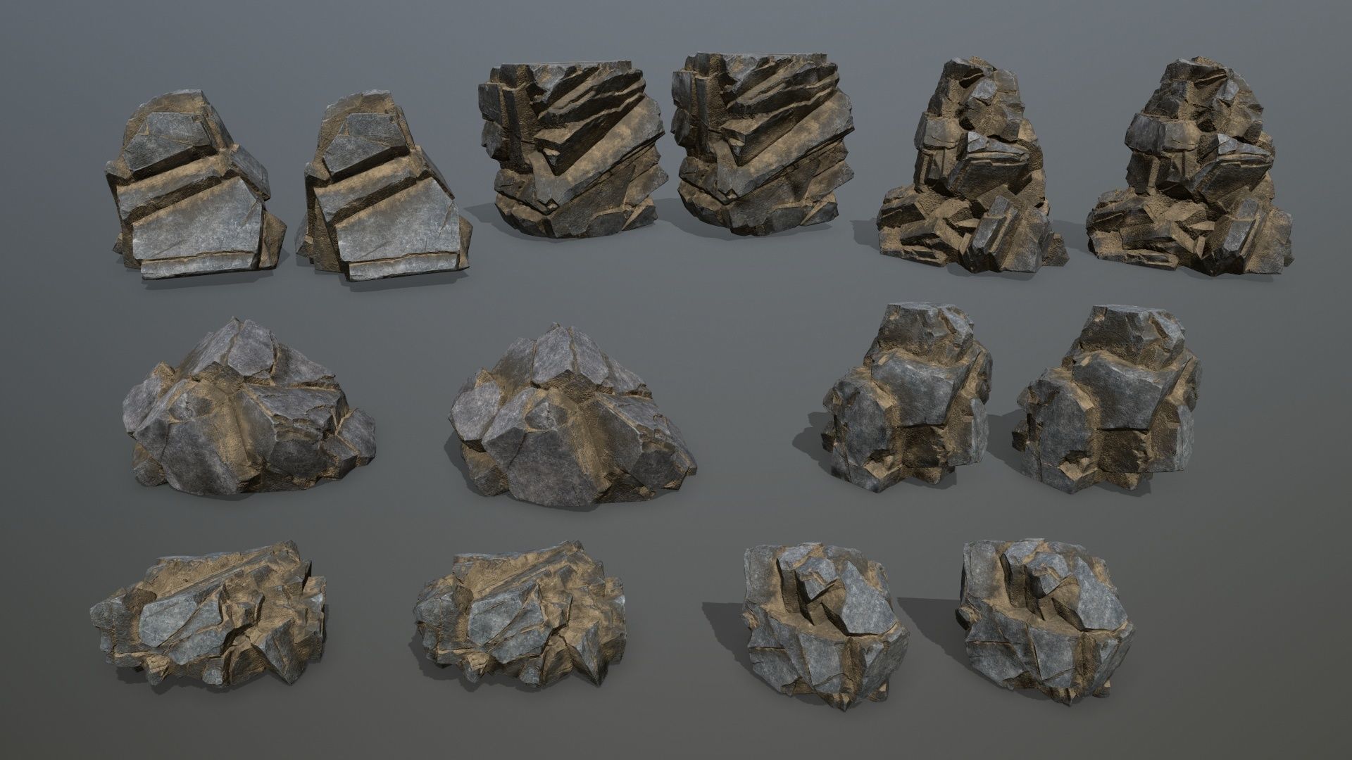 cliff rocks  Low-poly 3D model_16