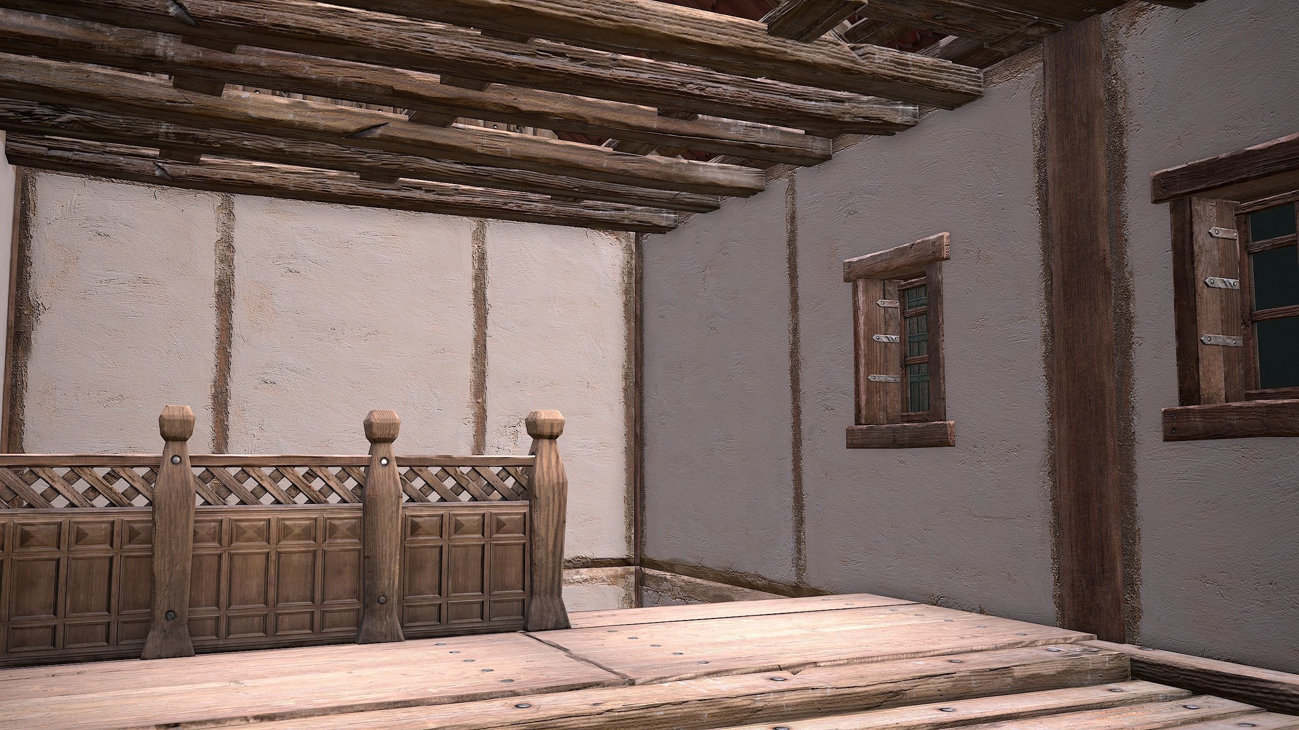 Medieval Town House Cottage Low-poly 3D model_27